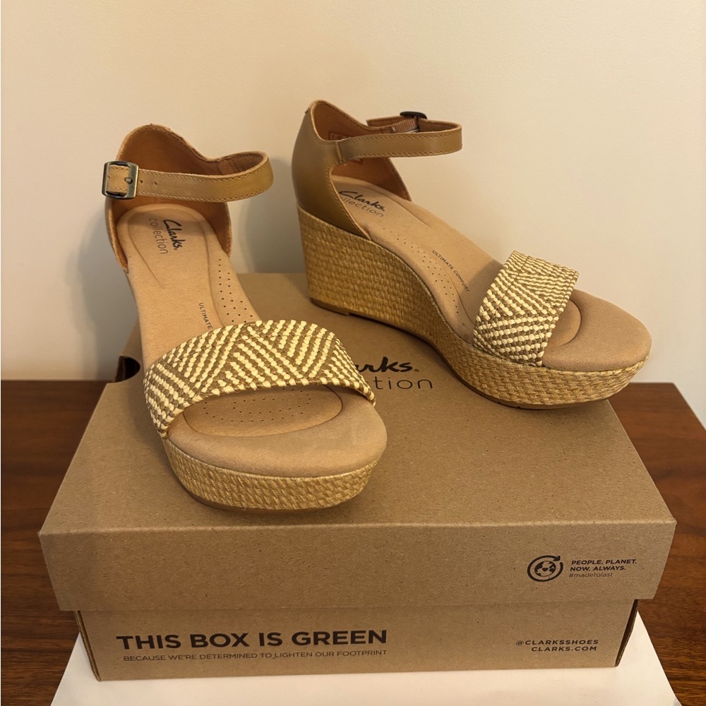 Clarks Rose Ease Wedge Heeled Sandal